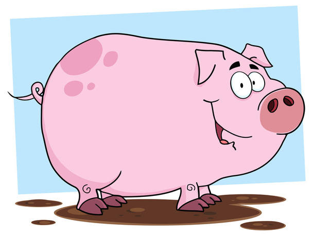 postać z kreskówki świnia - Wektor, obraz