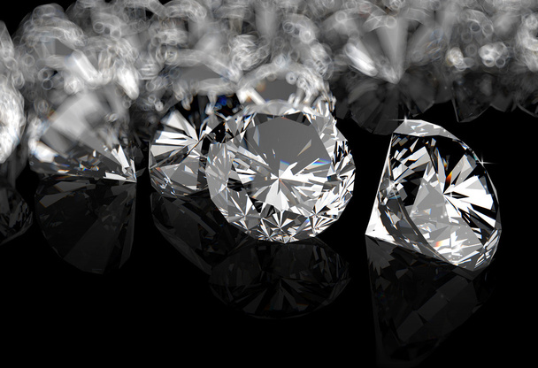 diamenty na czarnej powierzchni - Zdjęcie, obraz