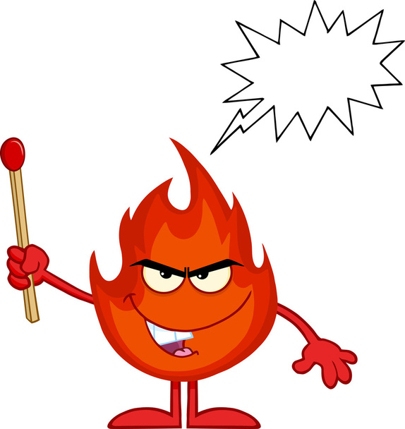 Evil Fire with Match Stick - Vector, Image