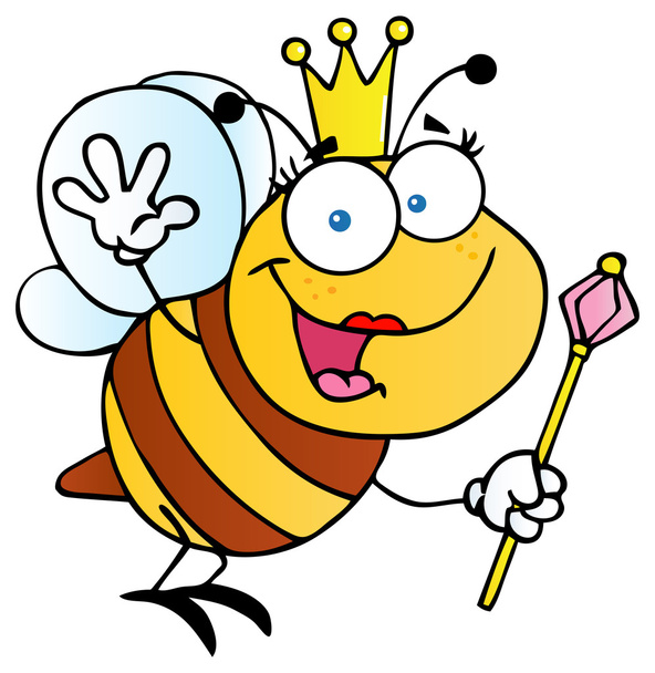 Mignon reine abeille ondulant
 - Vecteur, image