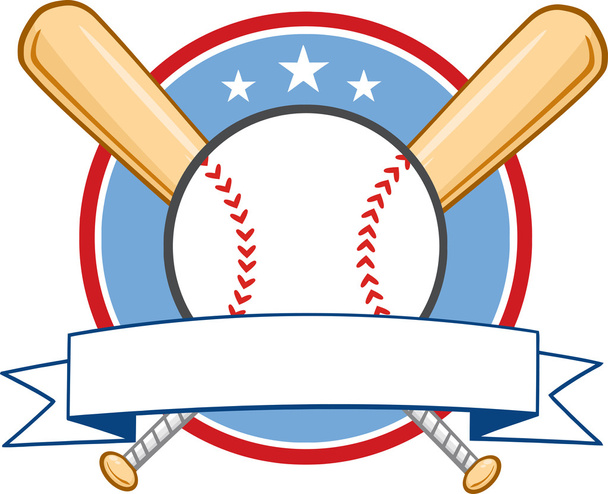 Bannière de baseball avec deux chauves-souris et balle
. - Vecteur, image