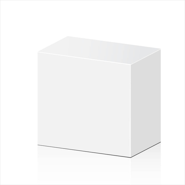 Witte Product Kartonnen Pakket. Afbeelding Geïsoleerd op witte achtergrond. Mock up sjabloon klaar voor uw ontwerp. Vector EPS10 - Vector, afbeelding