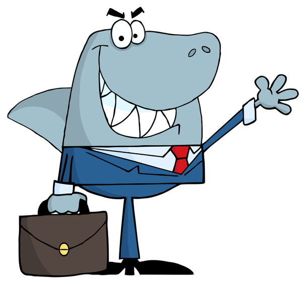 Gülümsüyor iş köpekbalığı - Vektör, Görsel