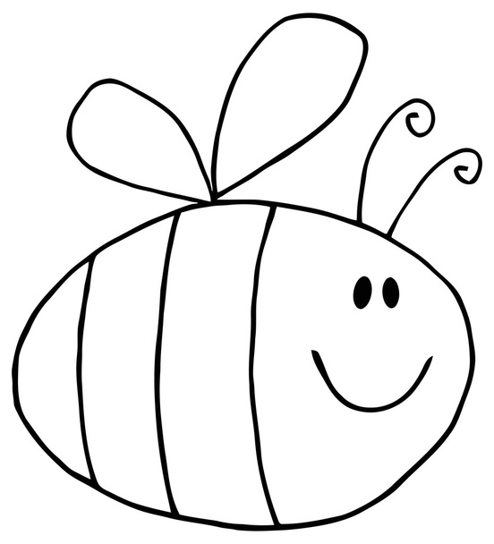 Repülő méh rajzfilmfigura - Vektor, kép