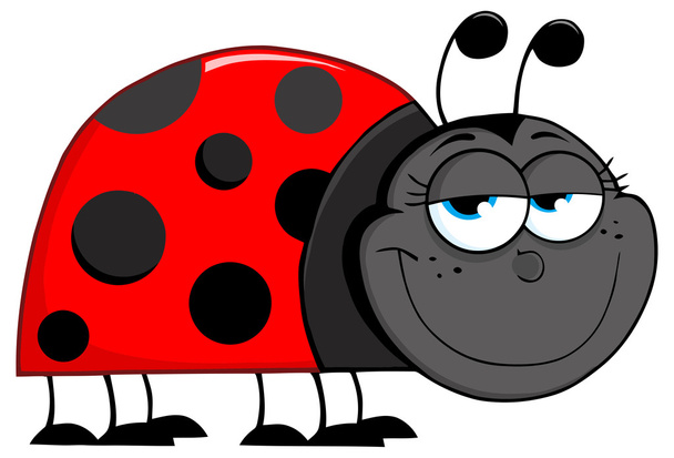 Gelukkig Ladybug karakter. - Vector, afbeelding
