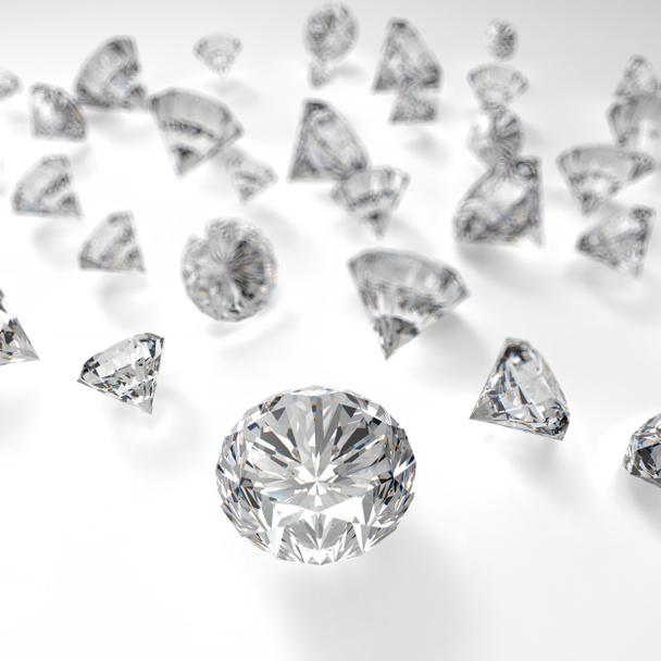 diamantes sobre fondo blanco  - Foto, Imagen