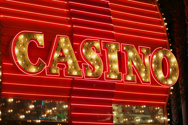 Neon lights casino sign - Photo, Image