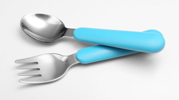 Blue baby cutlery - Zdjęcie, obraz