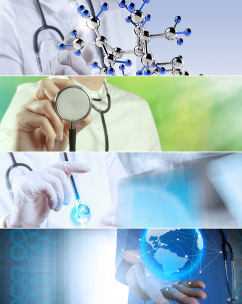Collage of Various modern medical concept - Photo, Image
