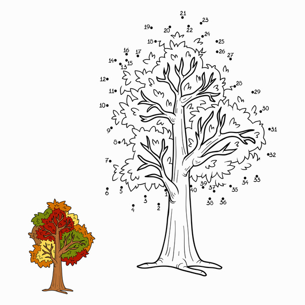 Jogo de números (árvore de outono
) - Vetor, Imagem