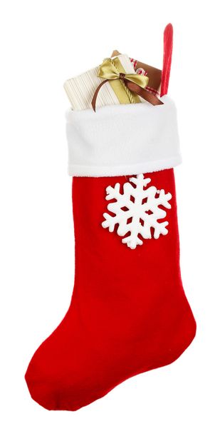 Santa red sock - Фото, изображение