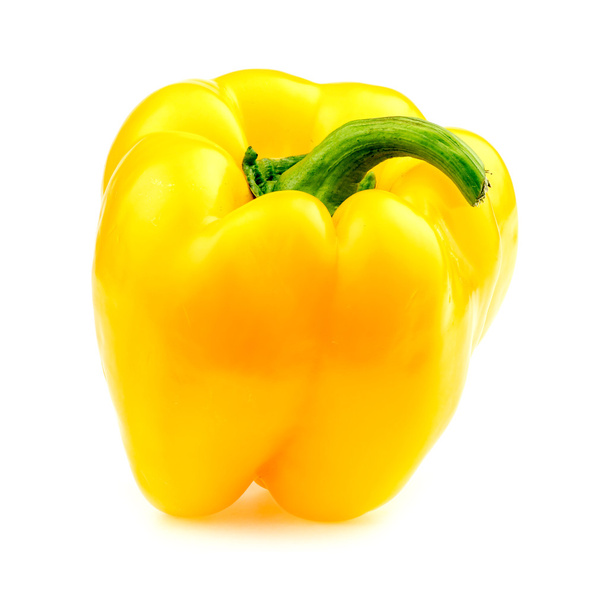 Dokonalé vypadající žlutá paprika kapie izolované na bílém - Fotografie, Obrázek