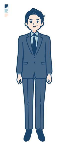 A middle age Businessman in a suit with full length image.It's vector art so it's easy to edit. - Vector, Image