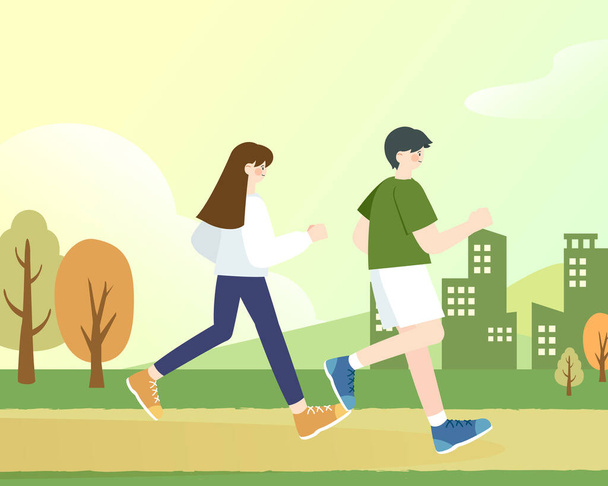 Refreshing exercise and activity illustration - Vector, Image
