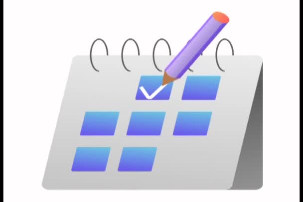 Анимация контрольного списка календаря управления бизнесом - Кадры, видео