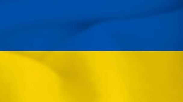 Ukrayna ulusal bayrağı. Ukrayna bayrağı sallıyor. Vektör illüstrasyonu - Vektör, Görsel