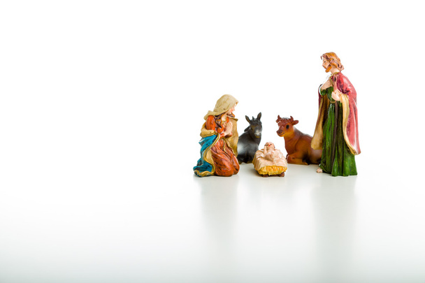Svatá rodina v vánoční betlém - Fotografie, Obrázek