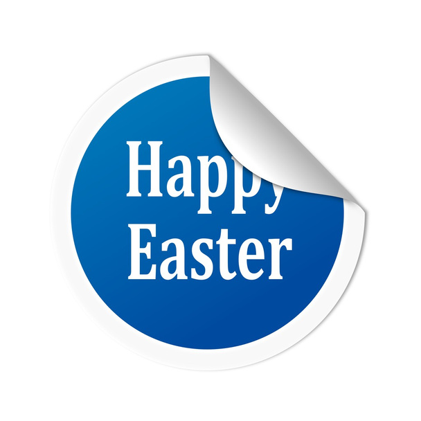 Happy Easter blauwe sticker - Foto, afbeelding