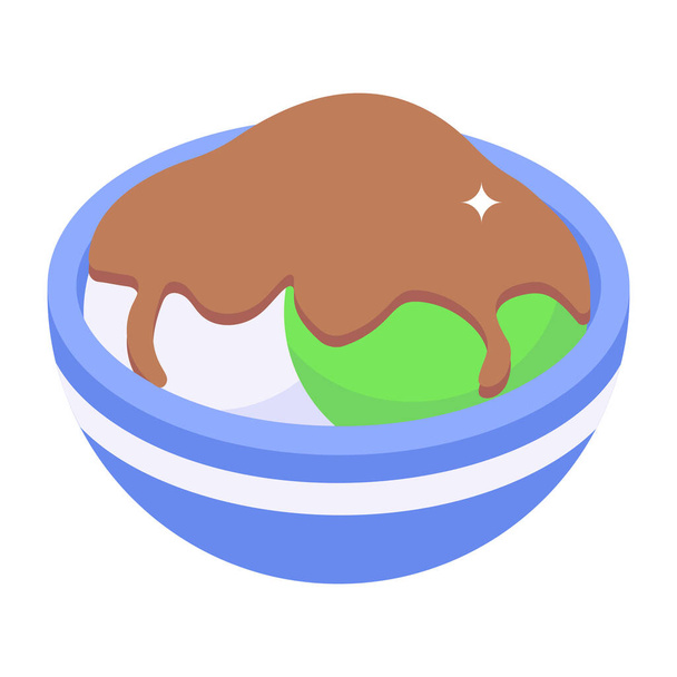 chocolate cake with cream and a ball - Vector, Imagen