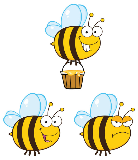 Personaje de la abeja de dibujos animados
 - Vector, Imagen