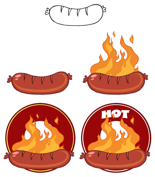 Fast food hotdog - Vector, afbeelding