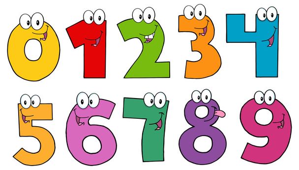 Numbers Cartoon Characters - Vektor, kép