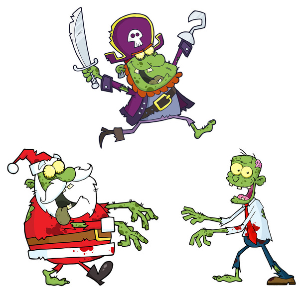 Zombie personajes de dibujos animados
. - Vector, Imagen