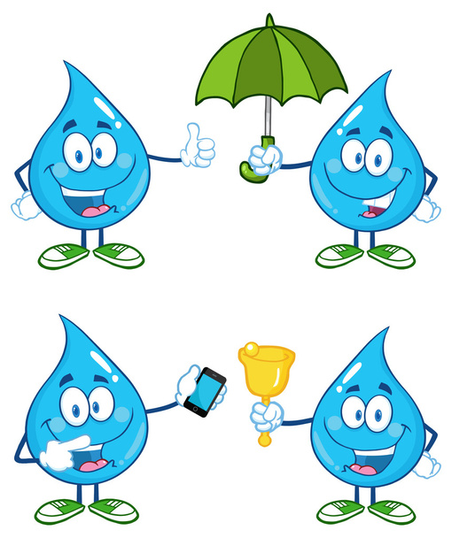 Карикатурная капля воды
 - Вектор,изображение