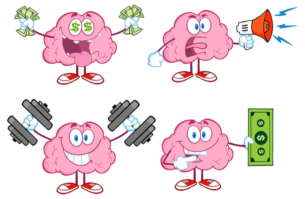 karakter van het menselijk brein - Vector, afbeelding
