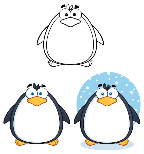 набор символов пингвина
 - Вектор,изображение