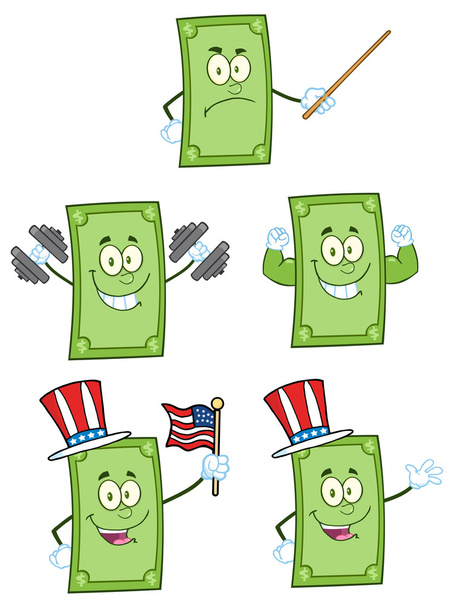 cartoon Money dollar character - Vector, Image