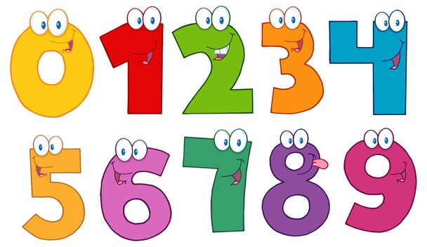 Numbers Cartoon Characters - Vettoriali, immagini