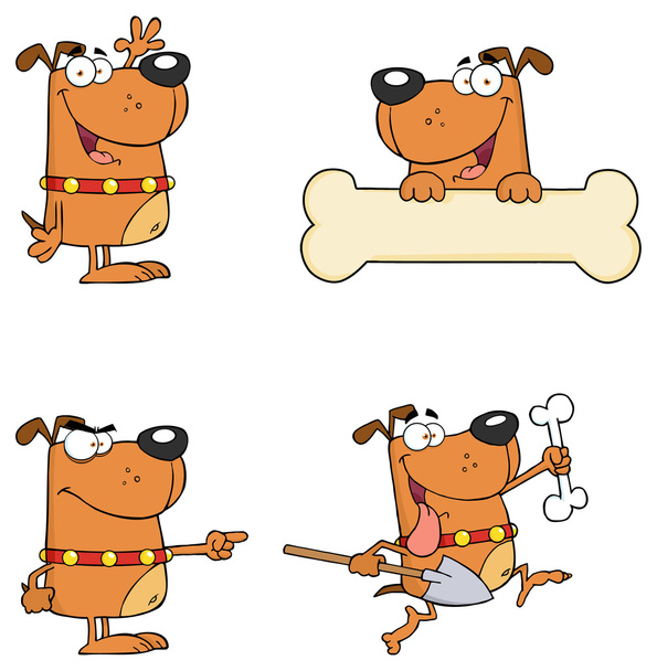 漫画犬セット - ベクター画像