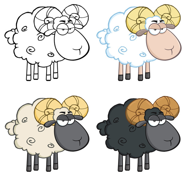 juego de caracteres de oveja
 - Vector, Imagen