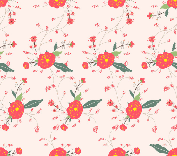 Flower classic seamless floral pattern - Vector, Image