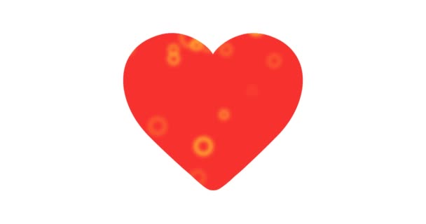 Rozmazané animované pozadí ve tvaru srdce. Červené srdce na bílém pozadí. Animace pohybu vykresleného 4K. - Záběry, video