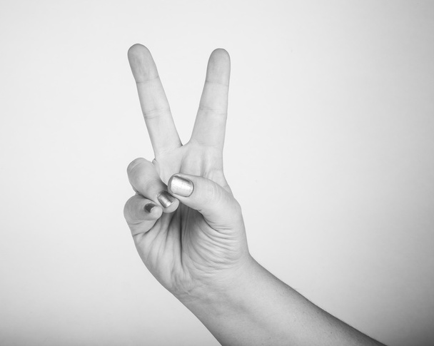 hand gesture, meaning "victory" - Photo, image