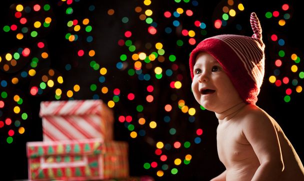 baby with christmas presents - Photo, Image