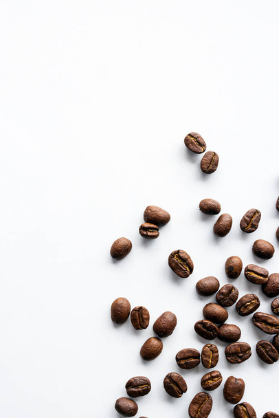 coffee bean on white table background. top view. space for text - Fotó, kép