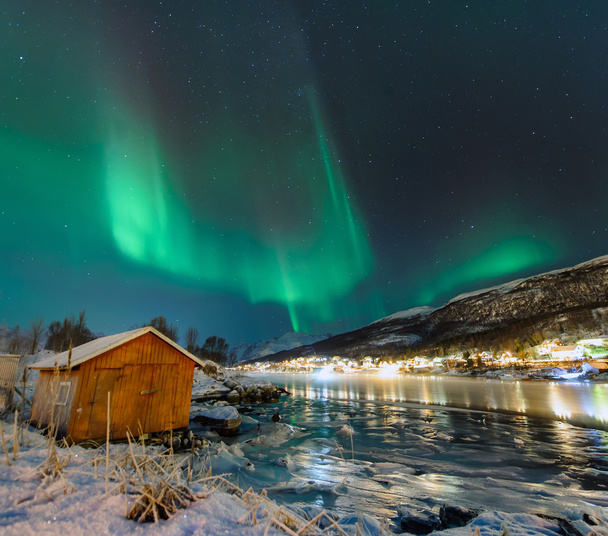 zorze polarne w Norwegii - Zdjęcie, obraz