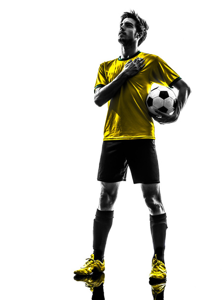 Brazilian soccer football player young man silhouette - Foto, Imagem