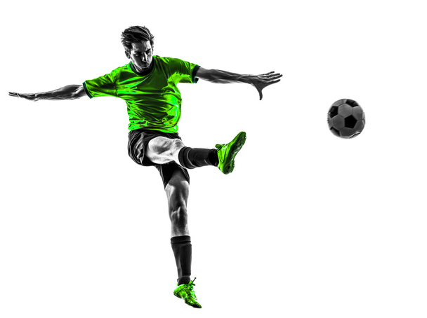 soccer football player young man silhouette - Foto, Imagen