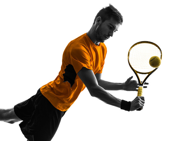 man tennis player portrait silhouette - Zdjęcie, obraz
