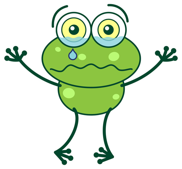 Green frog crying - Vector, Image