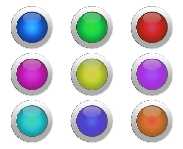 collection of color buttons on a white background - Foto, Imagem