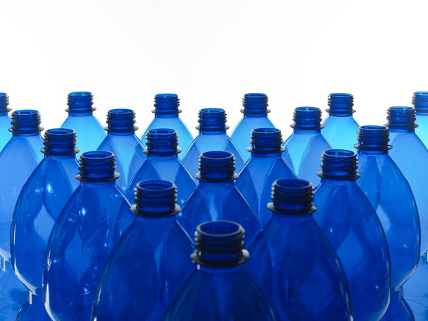 Blue plastic bottles - Foto, afbeelding