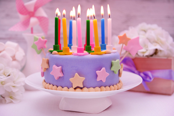 Delicious birthday cake - Фото, зображення