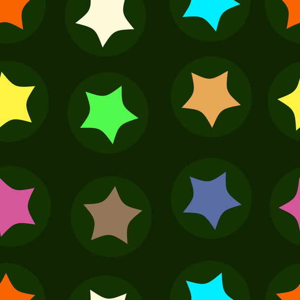 Color stars on the green - Vector, Image