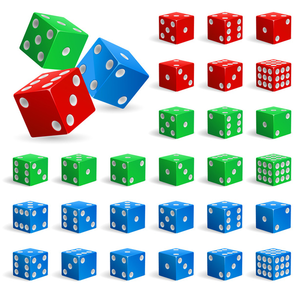Set of realistic dice - Vetor, Imagem