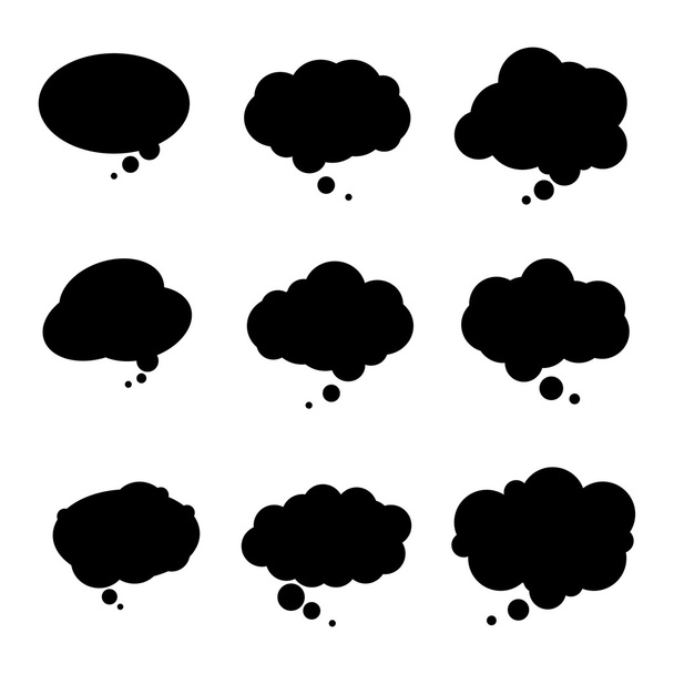 Zwarte bubbels voor spraak. Abstract ontwerp. Vectorillustratie. - Foto, afbeelding